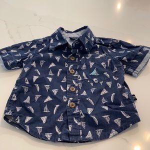 Nautica 3-6 mo short sleeve collared button up